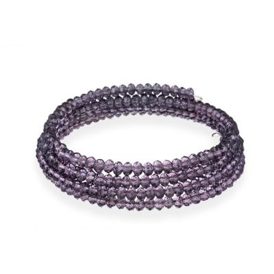Purple Glass Bead Coil Bracelet