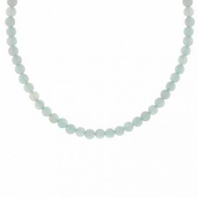 Sterling Silver 4mm Genuine Amazonite Stone Bead Beaded Chain 15-19' Necklace