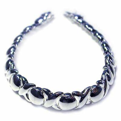 Sterling Silver X & O Polished Bracelet