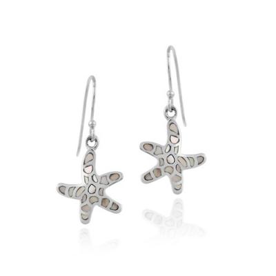 Sterling Silver & Mother of Pearl Starfish Earrings