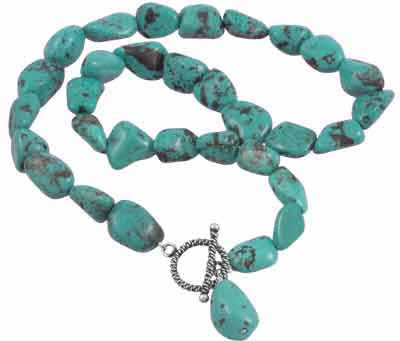 Sterling Silver Turquoise Chip Necklace