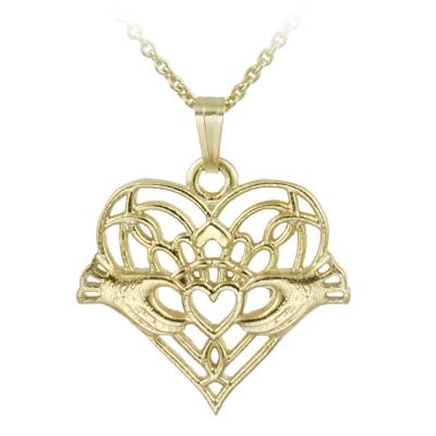 14K Gold Filled Hands Holding Heart Necklace