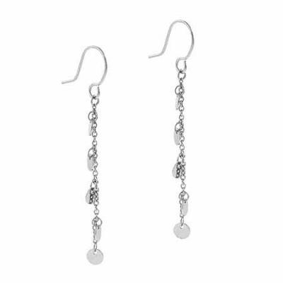 Sterling Silver Cascade Disc Chandelier Earrings