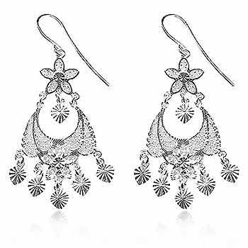 Sterling Silver Filigree Chandelier Earrings