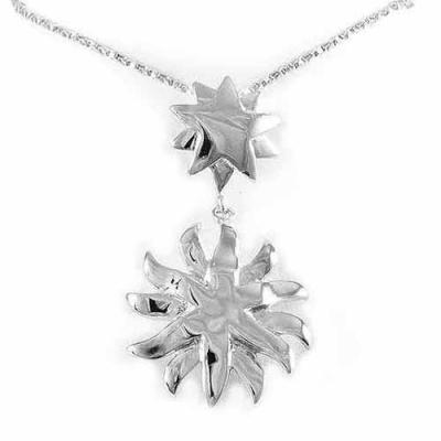 Sterling Silver Sun & Star Pendant