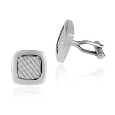 Stainless Steel Square Woven Mens Cufflinks