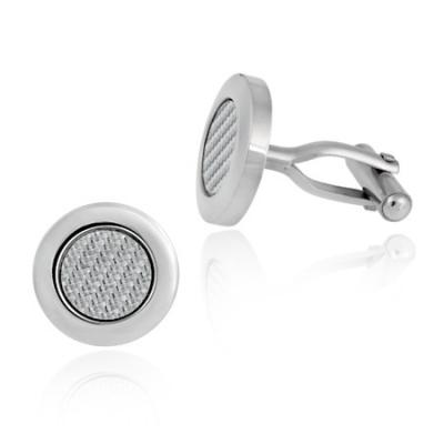 Stainless Steel Circle Woven Cufflinks