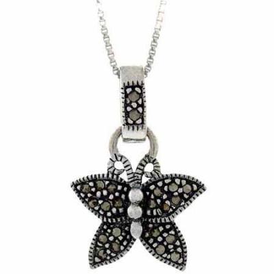 Sterling Silver Marcasite Butterfly Pendant