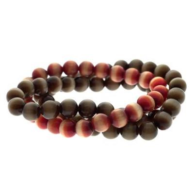 Three Strand Cats Eye Bead Strech Bracelet
