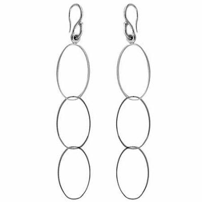 Sterling Silver Open Ovals Dangle Earrings