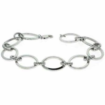 Sterling Silver Oval link Tennis Bracelet