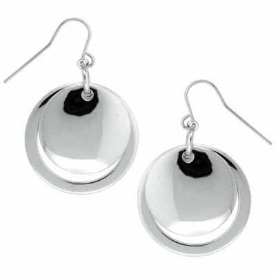 Sterling Silver Double Circle Earrings