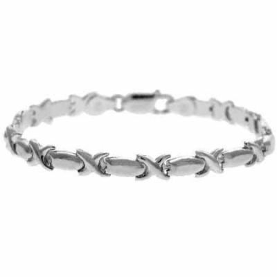 Sterling Silver X  Link Tennis Bracelet