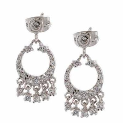 Sterling Silver CZ Mini Chandelier Earrings