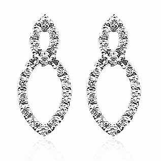 Sterling Silver CZ  Double Marquise Earrings