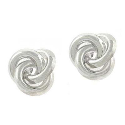 Sterling Silver Love Knot Stud Earrings