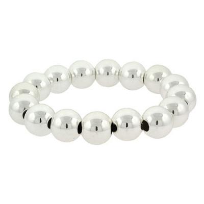 Sterling Silver 12mm Beaded Stretch Bracelet