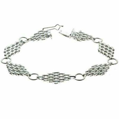Sterling Silver Hoops Link Bracelet