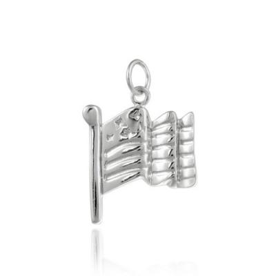 Silver American Flag * CHARM for bracelet