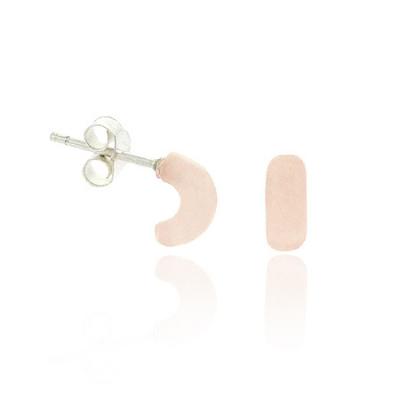 Sterling Silver Light Pink Half Hoop Mini Earrings