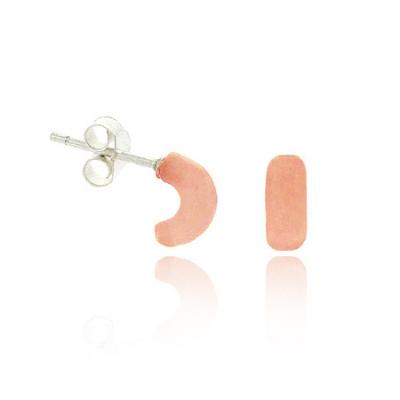 Sterling Silver Pink Half Hoop Childrens Earrings