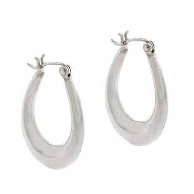 Sterling Silver Vintage Puffed Oval Earrings