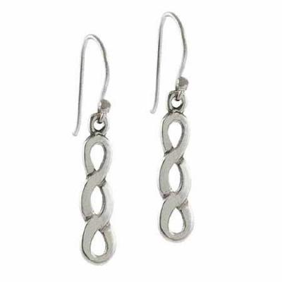 Sterling Silver Celtic Knot Oval Drop Earrings