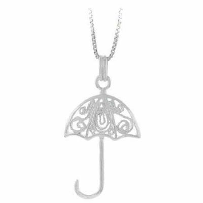 Sterling Silver Filigree Umbrella Pendant