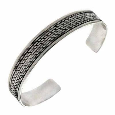 Sterling Silver Thin Braided design Bangle