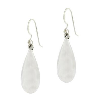 Sterling Silver Puffed Teardrop Earrings