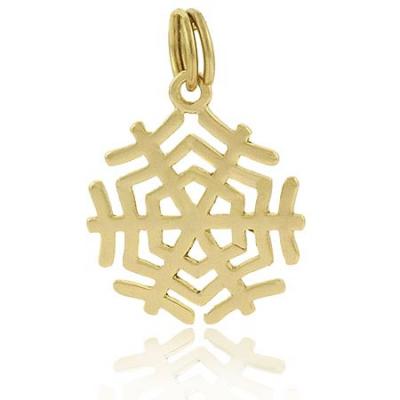 18K Gold over Sterling Silver Snowflake Charm