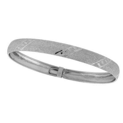 Sterling Silver Polished Satin Diamond Cut Flex Bangle