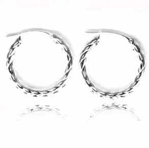 Sterling Silver Twist Hoop Earrings