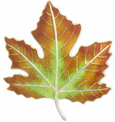 Sterling Silver Enamel Fall Leaf Pin