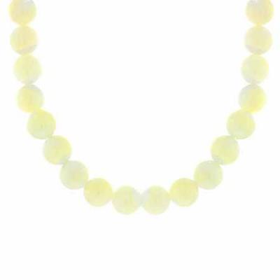 Sterling Silver 8mm Genuine Mother Of Pearl Stone Bead Beaded Chain 16-19' Necklace