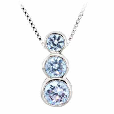 Sterling Silver Past Present and Future Lavender Cubic Zirconia Pendant