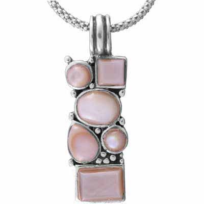 Trendy Sterling Silver Pink Shell  Pendant
