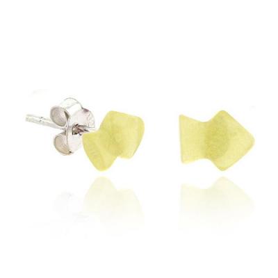 Sterling Silver Yellow Arrow Stud Childrens Earrings
