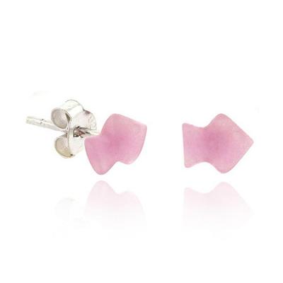 Sterling Silver Pink Arrow Childrens Stud Earrings