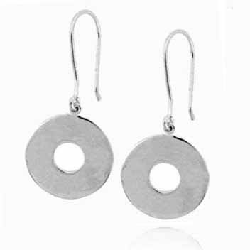 Sterling Silver Open Circle Dangle Earrings