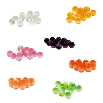 Lot of 84 Orange, Yellow, Light Green, Fall Leaf Red, White, Pink, Purple Simulated Cats Eye 4mm Beads Wholesale