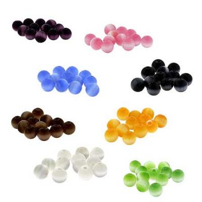 Lot of 96  Light Green, Brown, Pink, Royal Blue, Purple, White, Black, Orange Simulated Cats Eye 6mm Beads Wholesale