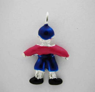 Silver Enamel USA Red Blue Baseball BOY CHARM