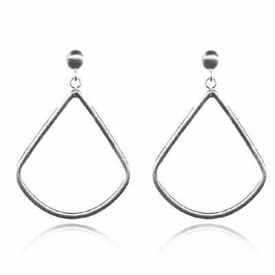 Sterling Silver Open Triangle Dangle Earrings