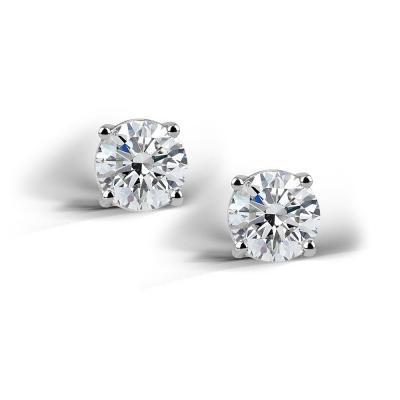 Sterling Silver 2 Ct Cubic Zirconia Stud Earrings
