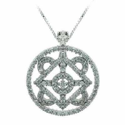 Aristocratic Sterling Silver Simulated Diamond cz Pendant