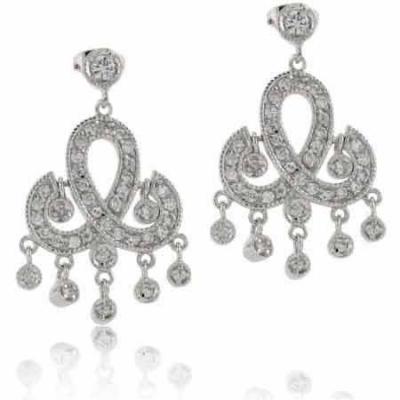 Sterling Silver CZ Chandelier Earrings