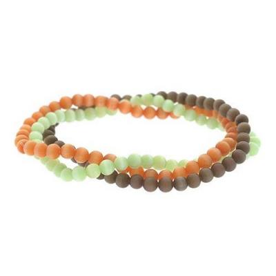 Three Strand Cats Eye Bead Strech Bracelet