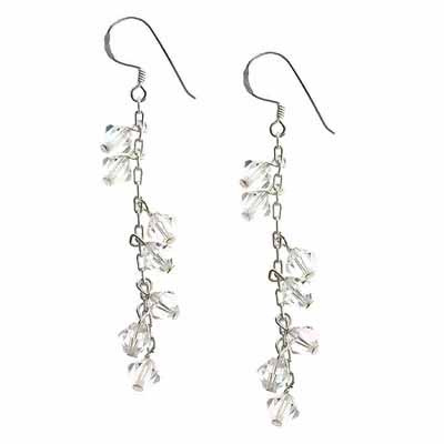 Sterling Silver Swarovski Elements Dangle Earrings