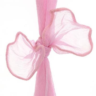 Genuine Rose Quartz Stone Chip Pink Organza Necklace 18
